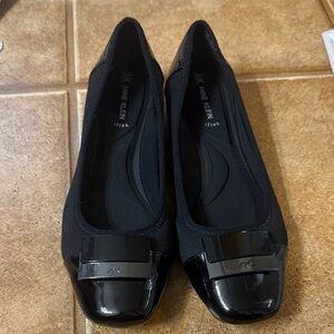 Anne Klein Black Patent Flats 8.5